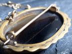 Antique Victorian Brooch - Landscape Banded Agate - 12.8g