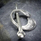 CELTIC PENANNULAR Brooch, - Viking Sterling Silver -  Shawl pin - 5.5g