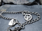 Vintage Sterling SILVER CHARM BRACELET with 2 Charms shamrock - 10.6g