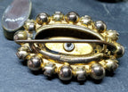 Antique 9ct GOLD Locket BROOCH - Seed Pearls and Coral - 5.8g