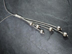 Sterling Silver Necklace, Multi Strand with Spherical beads 16" - 18" Chain - 10.6g