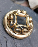 Antique 9ct Rolled Gold BROOCH - Spiral Design - Victorian - 12.9g