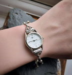 Vintage Sterling Silver Silver Moon WATCH - Bead Link bracelet Strap 18cm - 17.7g