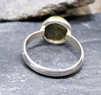 Vintage Sterling SILVER Mottled MOSS AGATE Ring - Size uk Q (us 8) - 3.1g