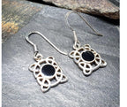 SILVER & ONYX Necklace and Matching Earrings Gift Set - Celtic Knot - 6.1g