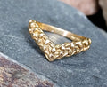 Vintage 9ct GOLD WISHBONE KEEPERS Ring - uk size N (us 6.5) - 1.9g