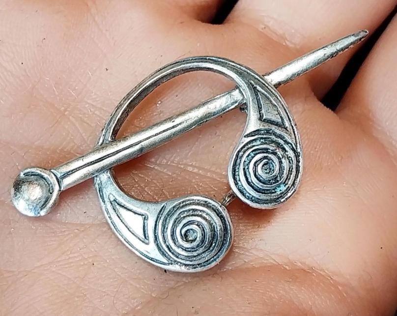 CELTIC PENANNULAR Brooch, - Viking Sterling Silver -  Shawl pin - 5.5g