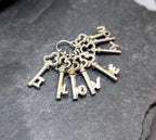 Vintage SILVER Skeleton Keys Charm - I Love You Bracelet Charm 3.4g