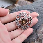 Vintage Smokey Quartz Brooch - Celtic Shawl Pin - 8.1g