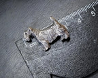 Vintage Dog Brooch - sterling Silver Terrier, Schnauzer - 5.4g