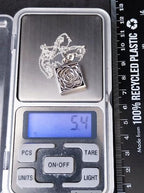 Vtg Sterling SILVER Rose Locket necklace -  on 18" Chain - 5.4g