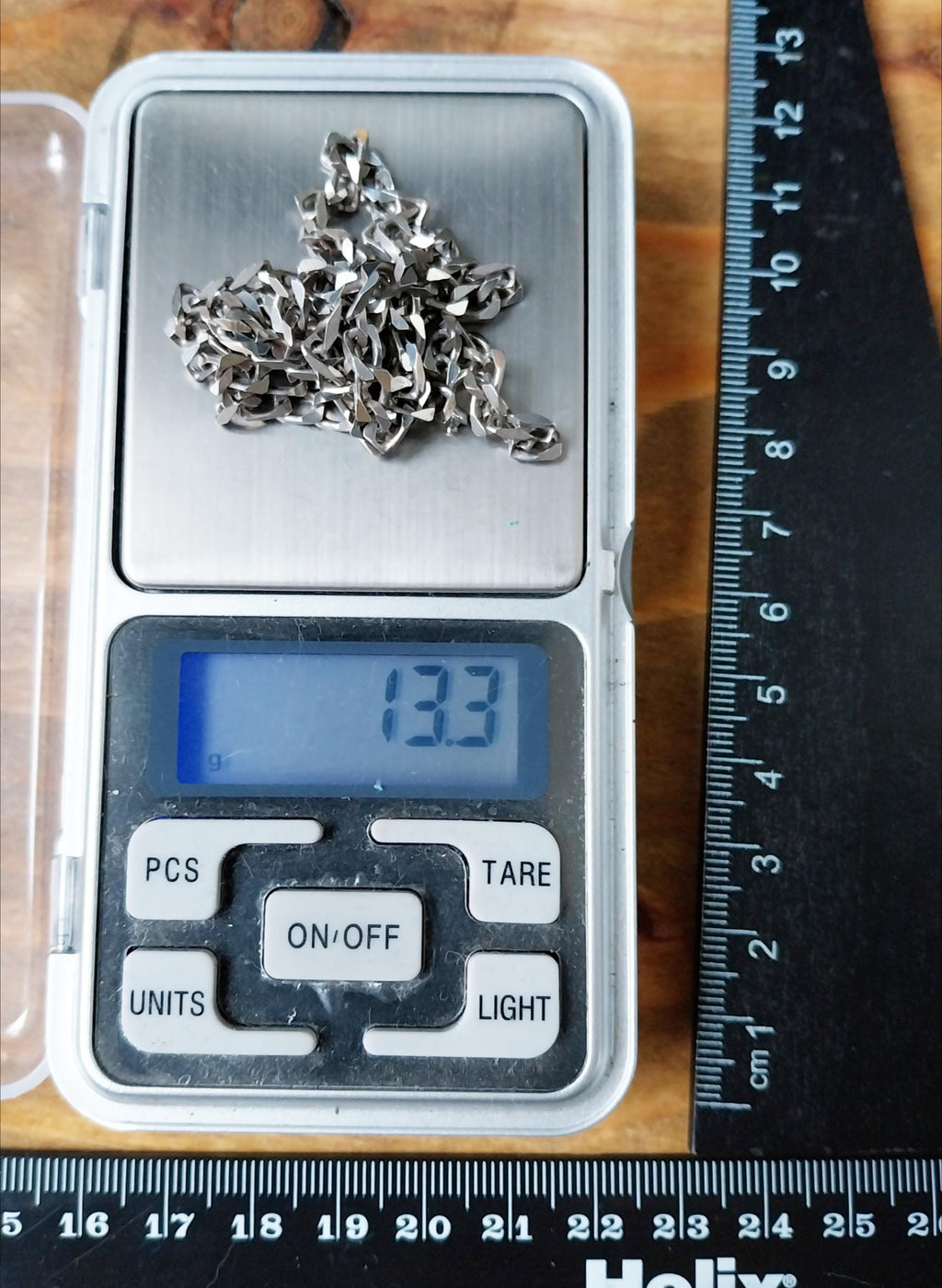 STERLING SILVER Curb Link Chain Necklace - 20" Long - 13.3g