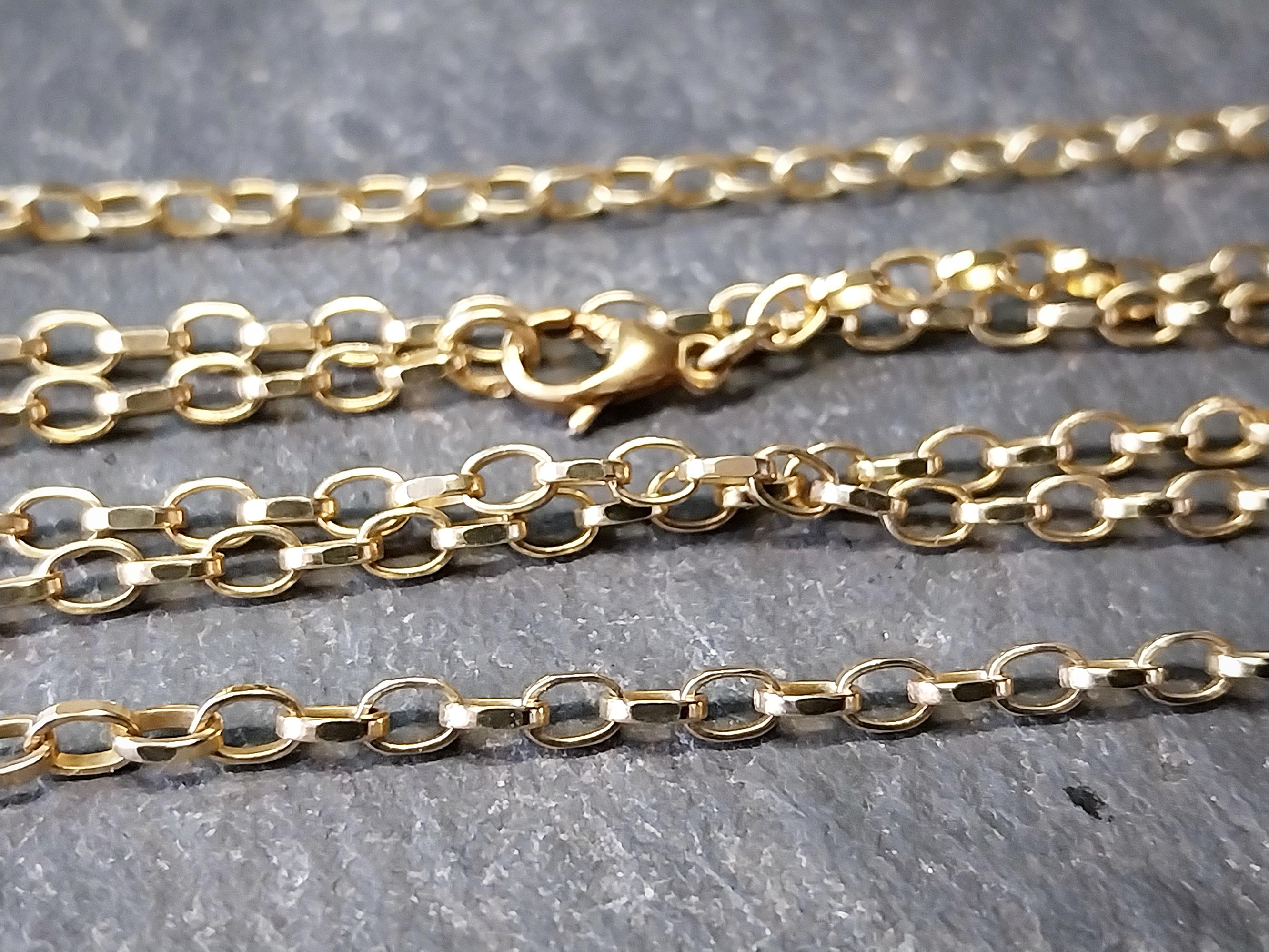 Vintage 9ct GOLD BELCHER CHAIN Necklace - 18" Long - 5g