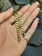 9ct GOLD CURB LINK Bracelet -Chunky 21.5cm - 15.4g