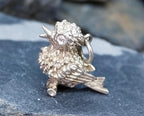 Vintage SILVER Bird on Branch CHARM - Pendant - 4.8g