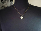 9ct GOLD HEART LOCKET with Single Rose & 18" Chain - Art Nouveau - 1.5g