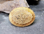 Victorian HOLLY & IVY BROOCH - Christmas Gilt Design - 7.7g