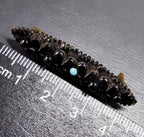 Victorian Black BROOCH - with turquoise - 2.8g