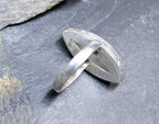 Vintage SILVER MOONSTONE RING - Ethereal - uk size Q (8) - 6.5g