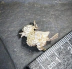 Vintage SILVER Bird on Branch CHARM - Pendant - 4.8g