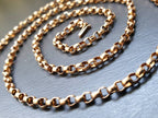 Antique 9ct GOLD ROLO BELCHER Chain Necklace with Barrel Clasp - 20" - 6.8g