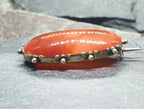 Antique 9ct GOLD CARNELIAN BROOCH - Victorian, Georgian - 5g