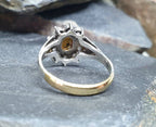 Vintage Art Deco 9ct Gold Ring Cognac Citrine - Size uk 0 1/2 (us 7.5) - 2.8g