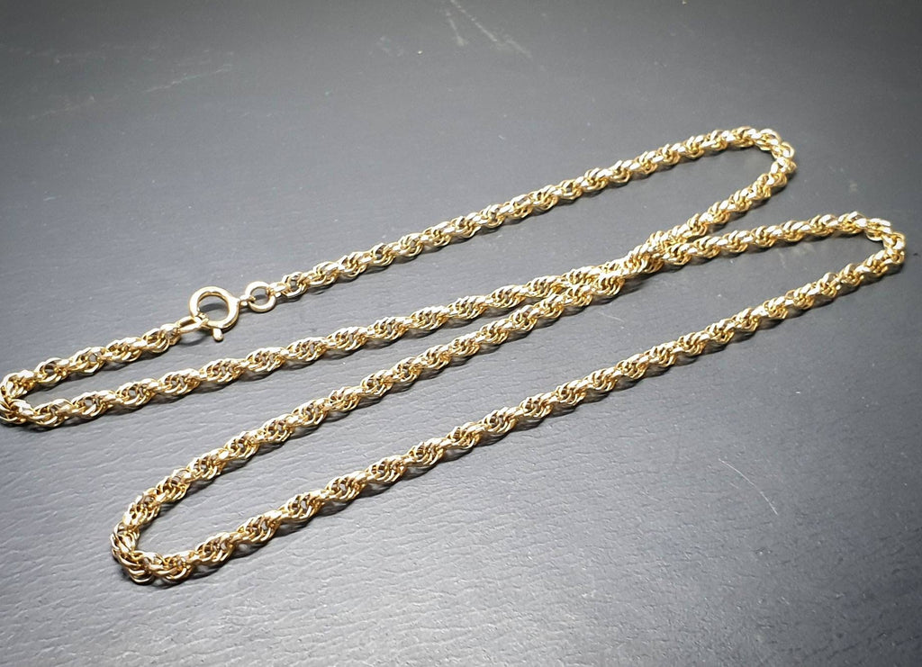 9ct GOLD CHAIN, Twisted Rope - Prince of Wales Necklace 18" - Hallmarked - 6.6g