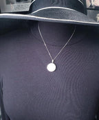 Vintage Silver Circular LOCKET Necklace with Crimped Edge on 18" Chain - 4.3g