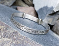 Antique BABY Silver Bangle Bracelet - Stars Design - 3.3g