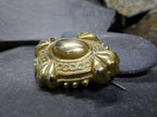 Victorian Photo Locket Brooch - Pinchbeck, Gilt  Mourning or Sweetheart with antique photo
