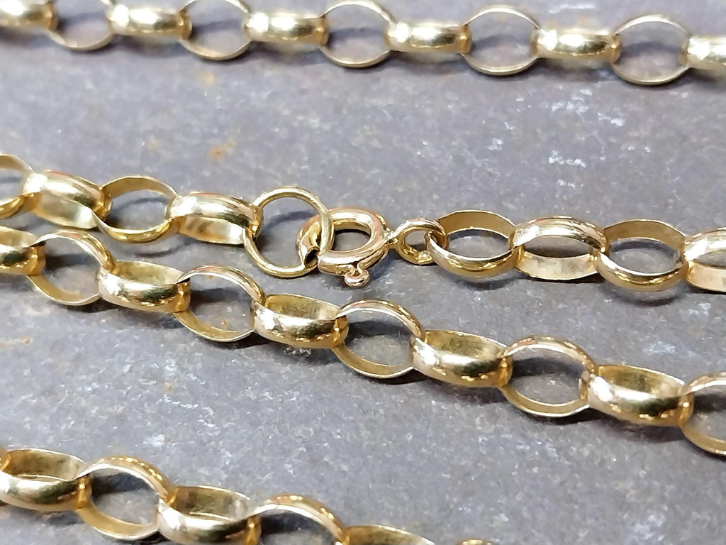 Vintage 9ct GOLD Belcher Chain Necklace, 20" Long  Hallmarked - 10.2g