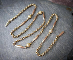 Antique Victorian 9ct GOLD Belcher Chain with Ball Bead and torpedo links 19" - 6.3g