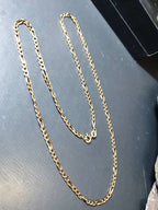 Vintage 9ct GOLD FIGARO CHAIN Necklace - 18" - 7g