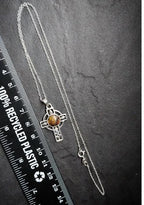 Heathergems CELTIC CROSS Pendant Necklace - Sterling Silver on 18" Chain - 3.4g