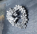 Vintage Sterling Silver HUMMINGBIRD BIRD Brooch - 6g