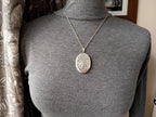 Huge Georg Jensen SILVER LOCKET Necklace, Art Deco  20" Chain 1968- 15.1g