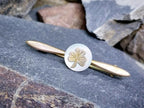 Vintage Three Leaf Clover Brooch -  on Mother of Pearl - 1.9g