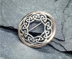 SILVER CELTIC Infinity Knot Brooch with Rose Surround - 4.8g