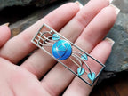 Vintage Blue Rose Brooch - Mackintosh Rose Enamelled by Sea Gems - 5g
