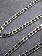 STERLING SILVER Curb Link Chain Necklace - 20" Long - 13.3g