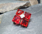 Antique Art Deco Czech BROOCH -Bright Red Coloured Glass  - 3.8g