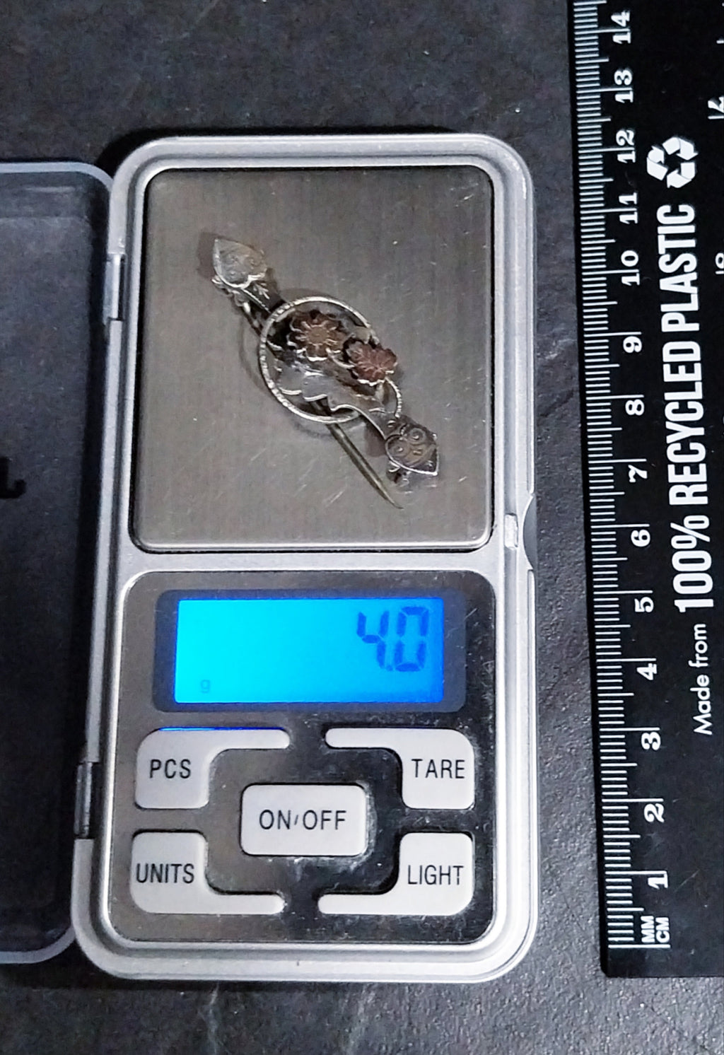 VICTORIAN tique Sweetheart Brooch - Sterling Silver Chester c 1896 - 4g