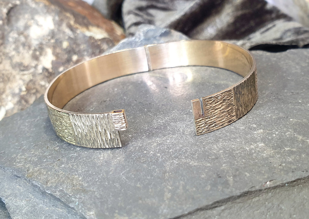Vintage 9ct Rolled GOLD Wide BANGLE BRACELET - 50 Microns - 17.4g