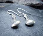 Vintage Sterling Silver Teardrop EARRINGS - Long Dangling  - 1.7g