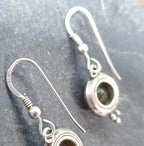 Vintage Sterling Silver Drop Earrings - with Citrine gemstone - 4.3g