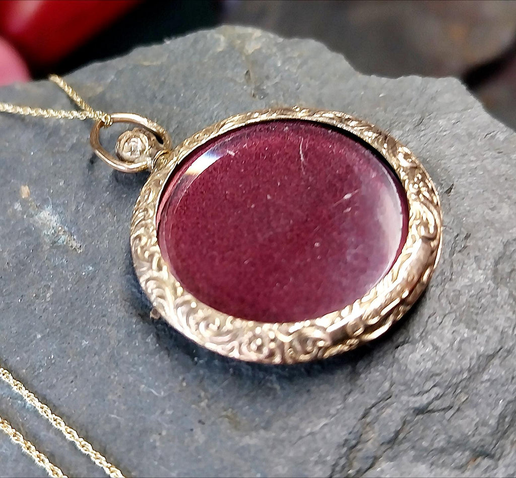 Antique 9ct Gold Photo Locket Pendant - Chester 1904 on 18" Chain - 5.7g