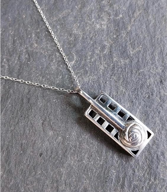 Vintage Kit Heath Silver CELTIC ROSE Pendant Necklace on 18" Chain - 4g