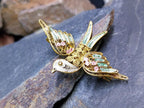 Antique SWALLOW BROOCH Filigree Wire work - Continental Pin - 4.4g