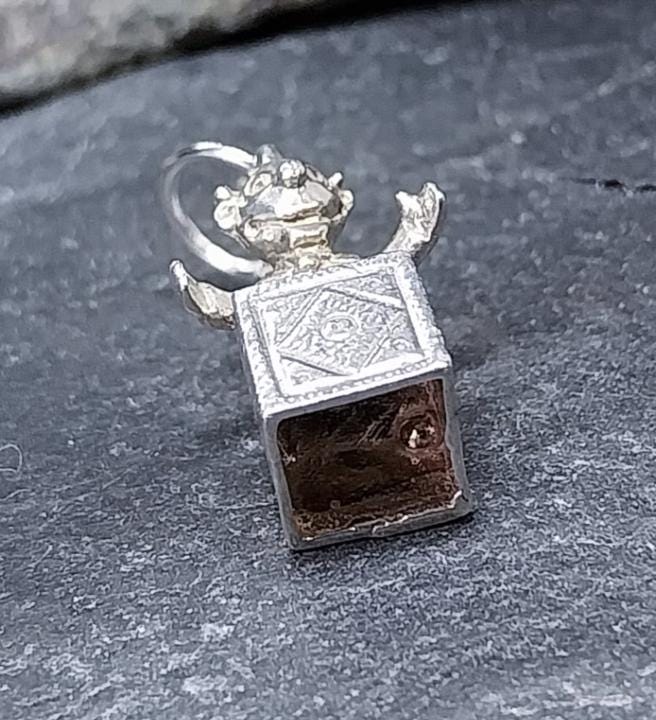 Sterling Silver Jack in a Box Toy Charm for Bracelet or Pendant - 2g